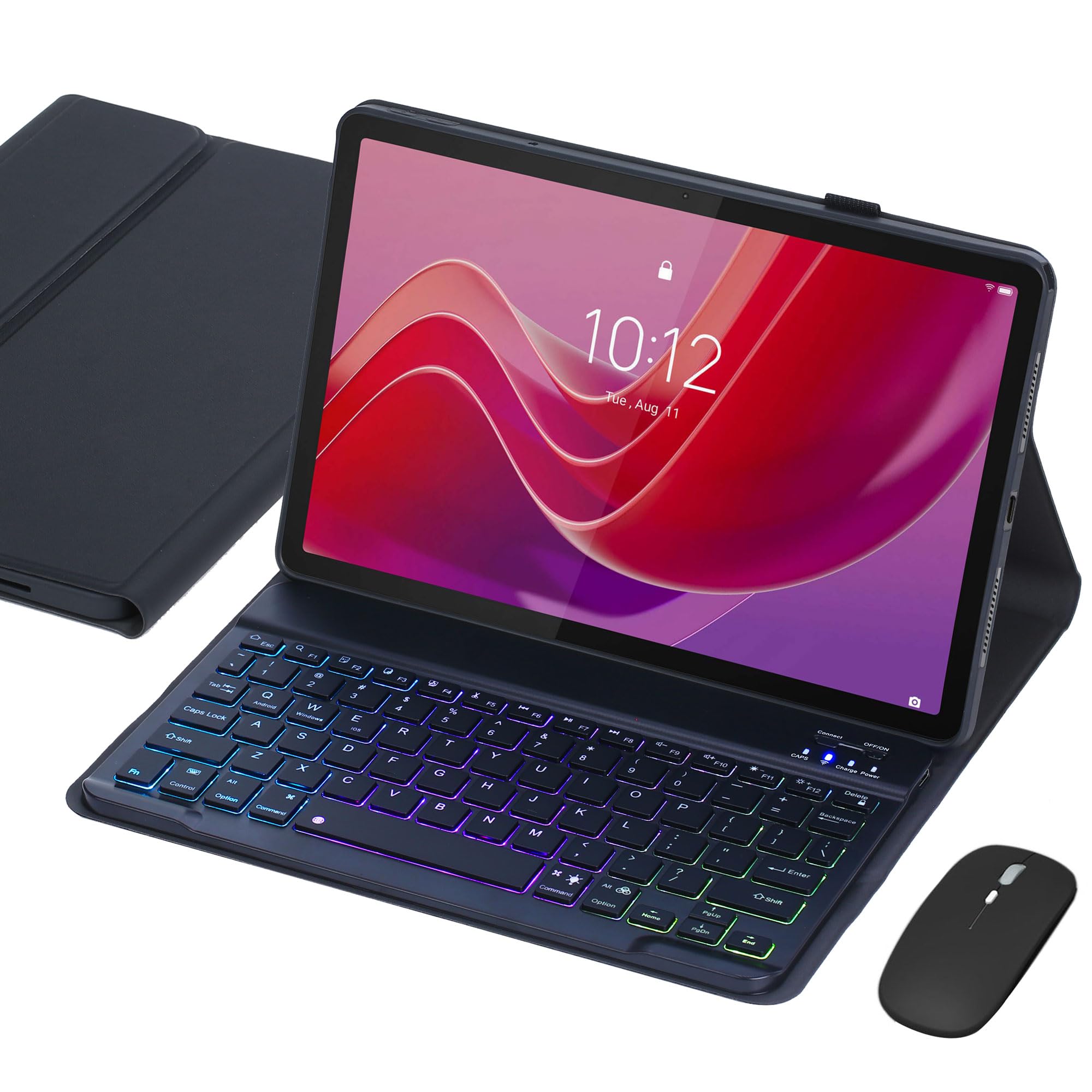 Keyboard Case for Lenovo Tab M11/Tab K11 LTE 2024 11 Inch TB330FU/TB330XU, Backlit Wireless Bluetooth Keyboard with Mouse, Slim Protective Cover & Multi-Angles Viewing Stand (Black)