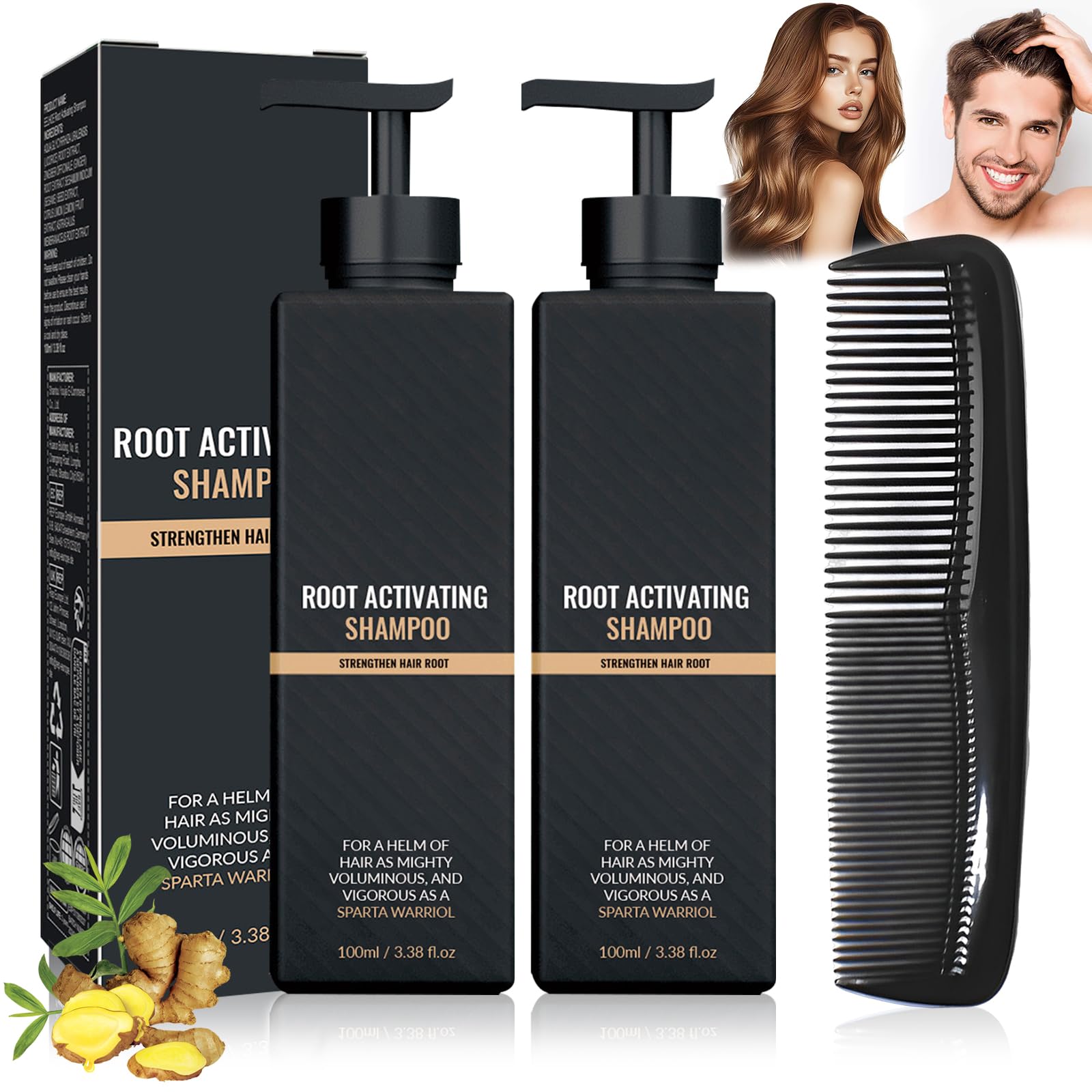 Spart Root Activator Shampoo 2 Piezas Champú Activador de Raíces Ingredientes Botánicos Suaves
