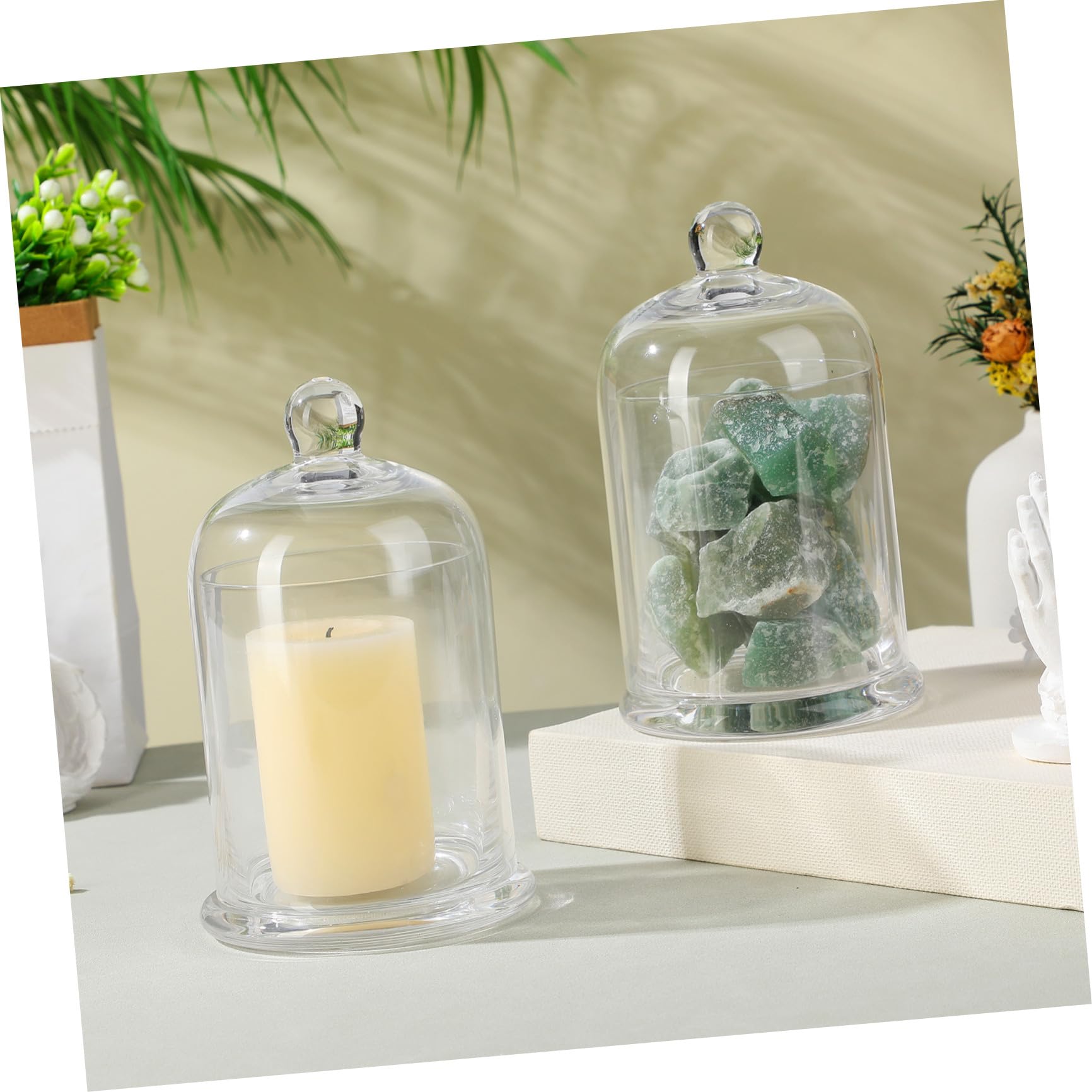 LALAFINA 2 Set Portacandele e Rilassante Design in Vetro per Candele per Decorazioni di Feste e Anniversari