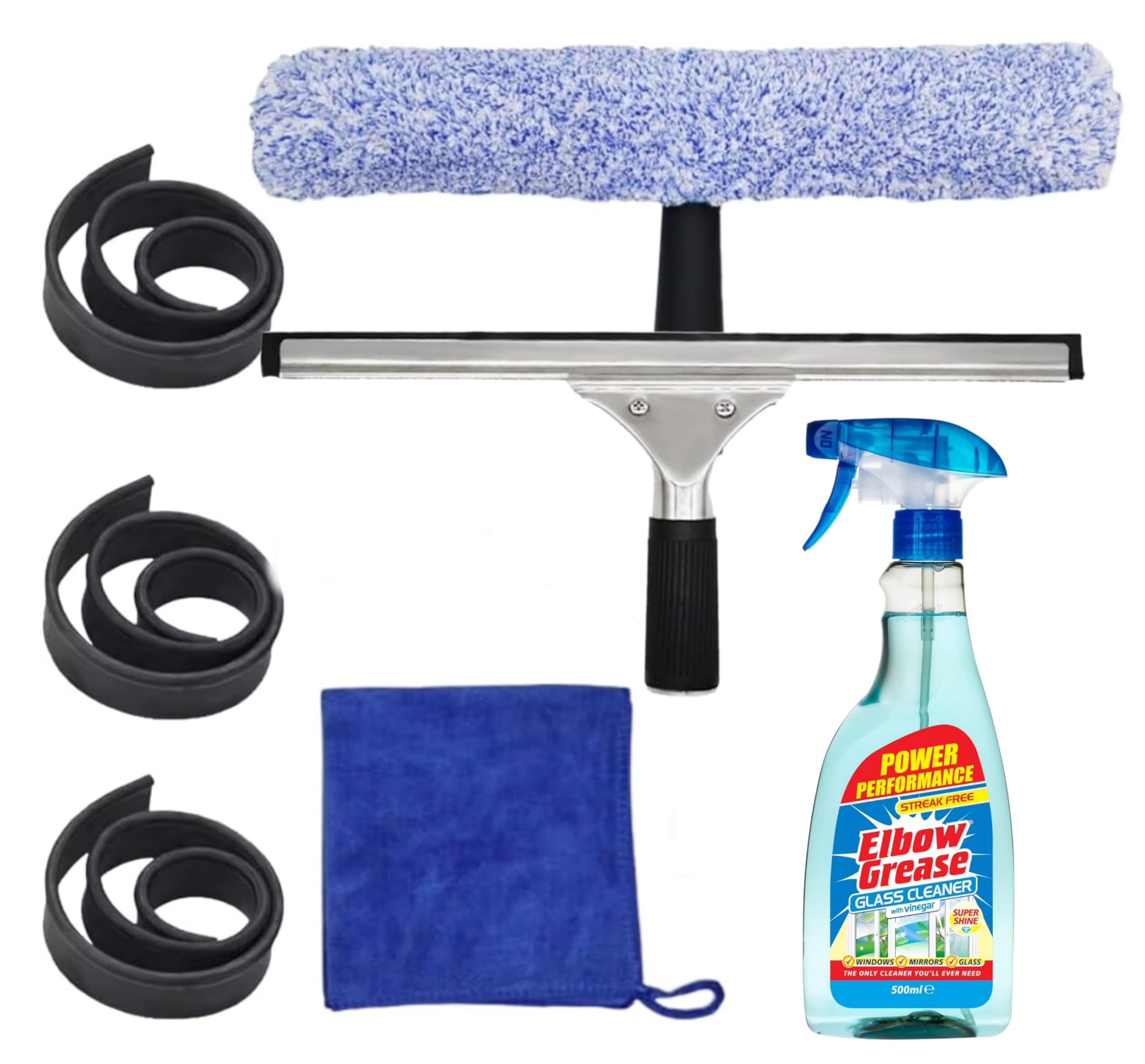 SWISSPACK - Window cleaning kit Professional Window Cleaning Kit Combo With Extra Refills (ELBOW GREASE STEEL COMBO, ONE SIZE) โ image 1