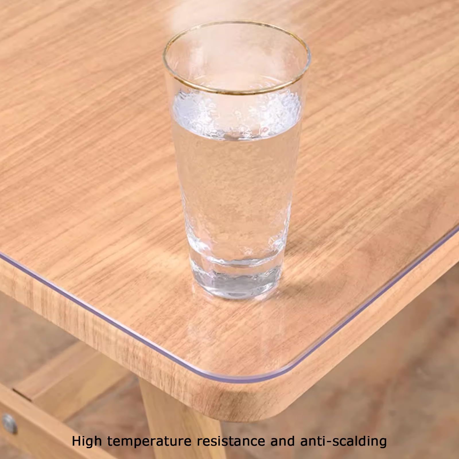 Nappe de table en PVC haute résolution, transparente, imperméable, résistante à l'huile, nappe plate et thermique pour cuisine, salle à manger (65 x 100 cm / 26x39in)