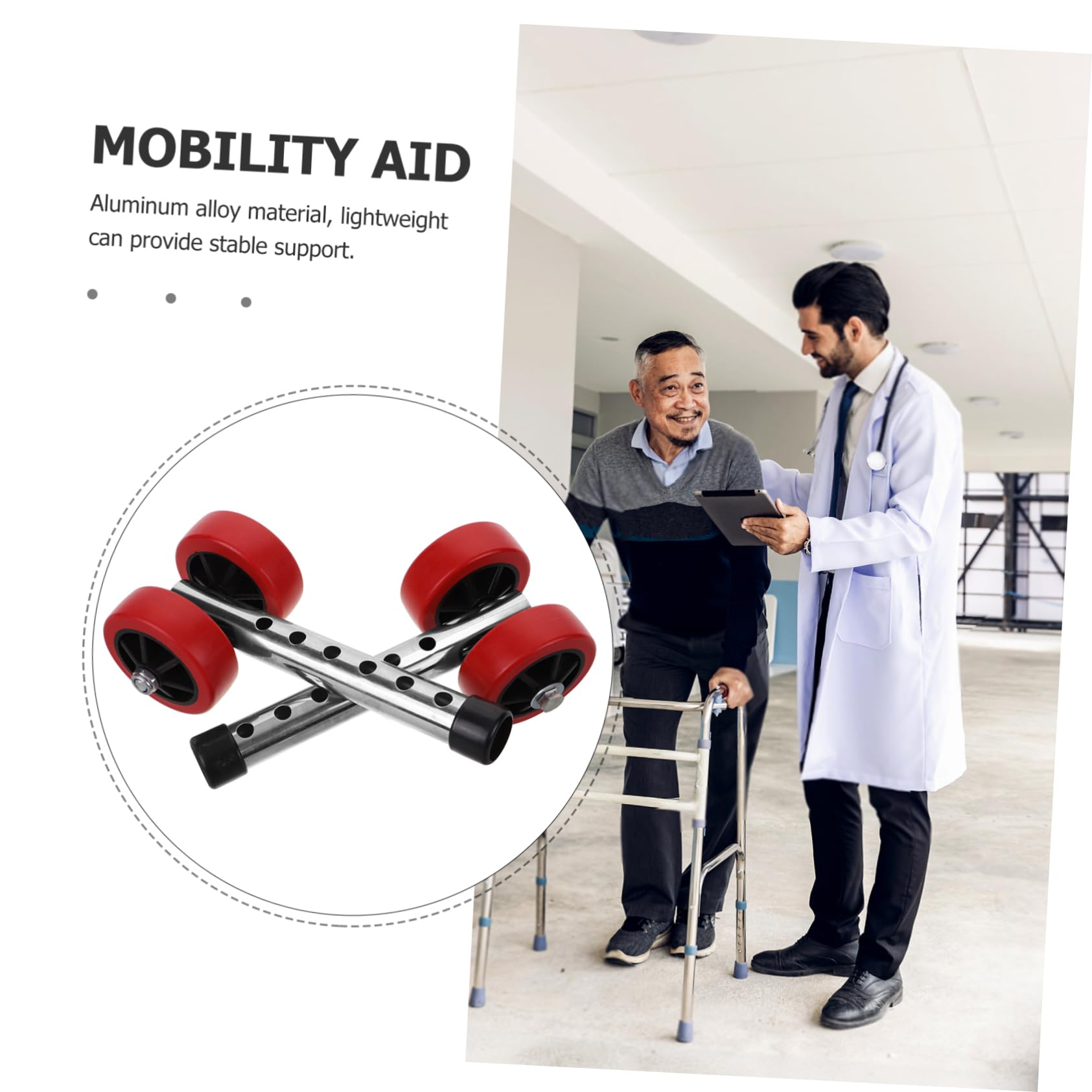 SHERCHPRY 2 Pares ruedas de andador rueda andador universal adulto sénior ruedas para andadores caminar andador suministros ruedas de repuesto para andador prácticas ruedas para andar caucho