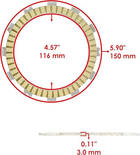 Miniatura 2 de Placas de fricción de embrague Caltric compatibles con Suzuki V-Strom 650 DL650 2004-2009 2011