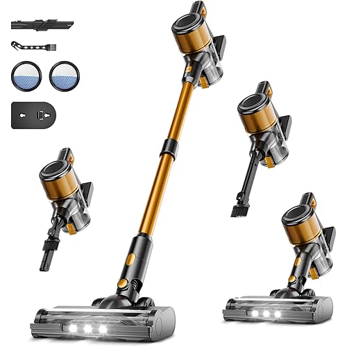Cordless Vacuum Cleaner, Powerful Stick Vacuum with 55min Runtime, Anti-Tangle Vacuum Cleaners for Home, 1.5L Dust Cup, Rechargeable Lightweight Vacuum for Hardwood Floor Carpet Pet Hair,N509