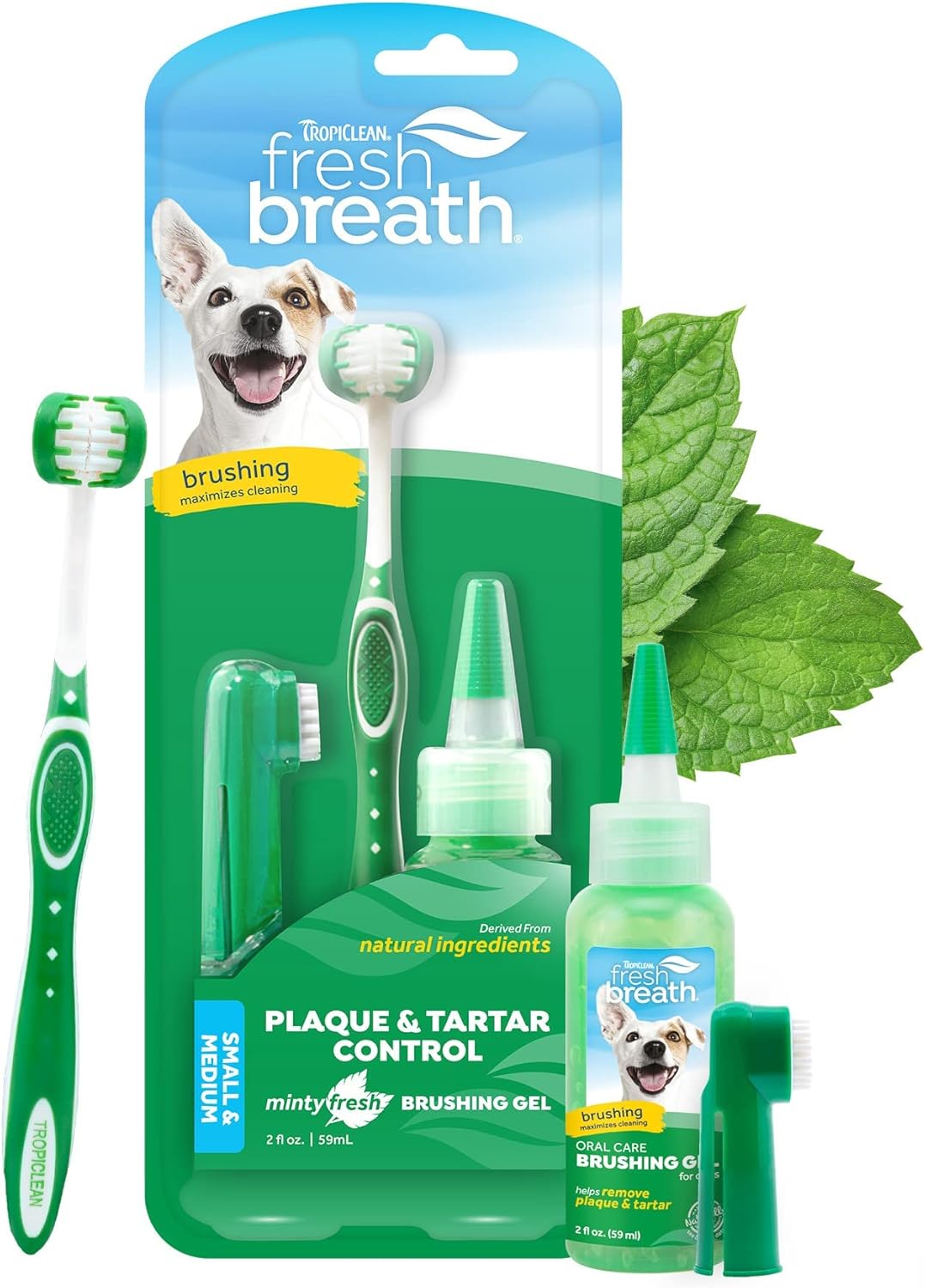 TropiClean Fresh Breath Dog Oral Care Kit Complete Dog