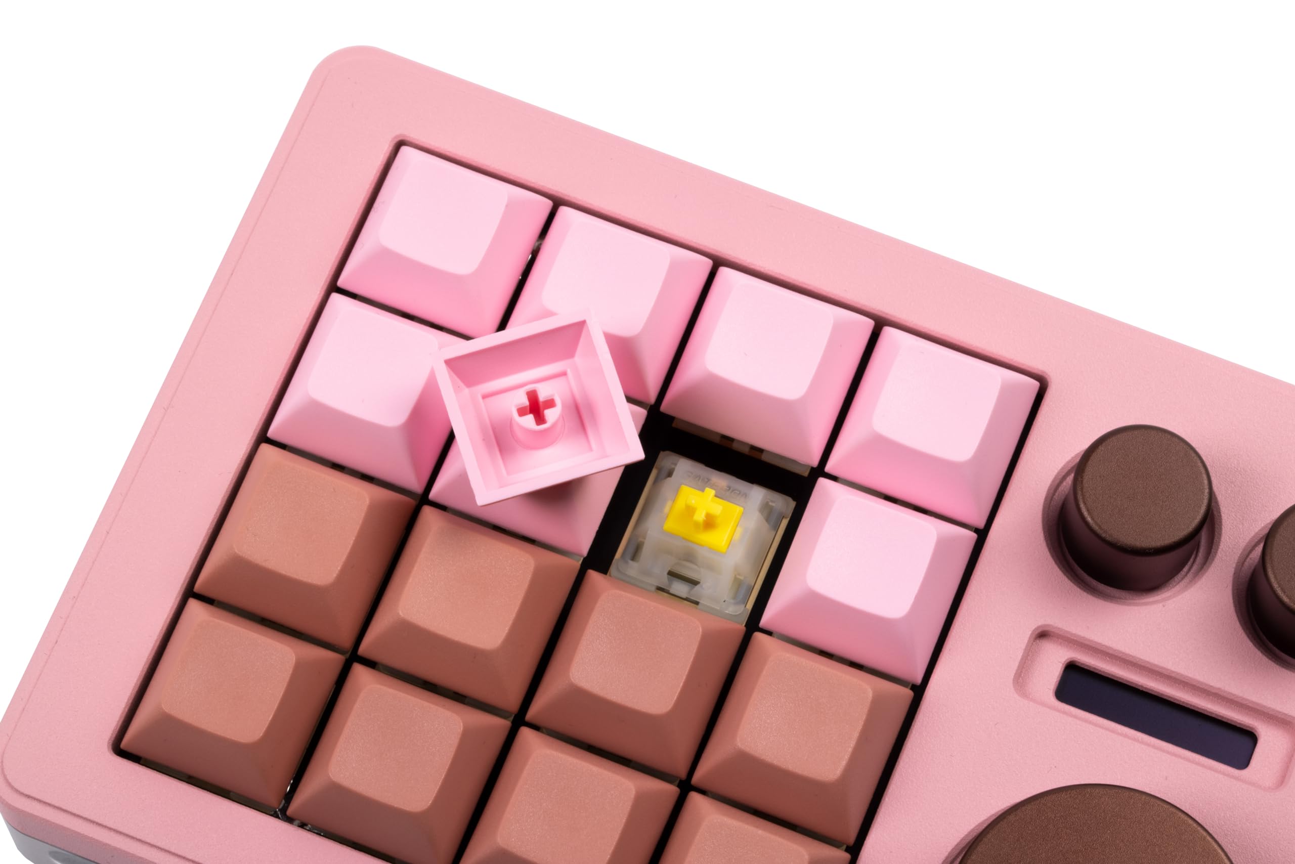 DOIO KB16 Mini clavier macro en aluminium Megalodon Triple Knob compatible VIA Rose