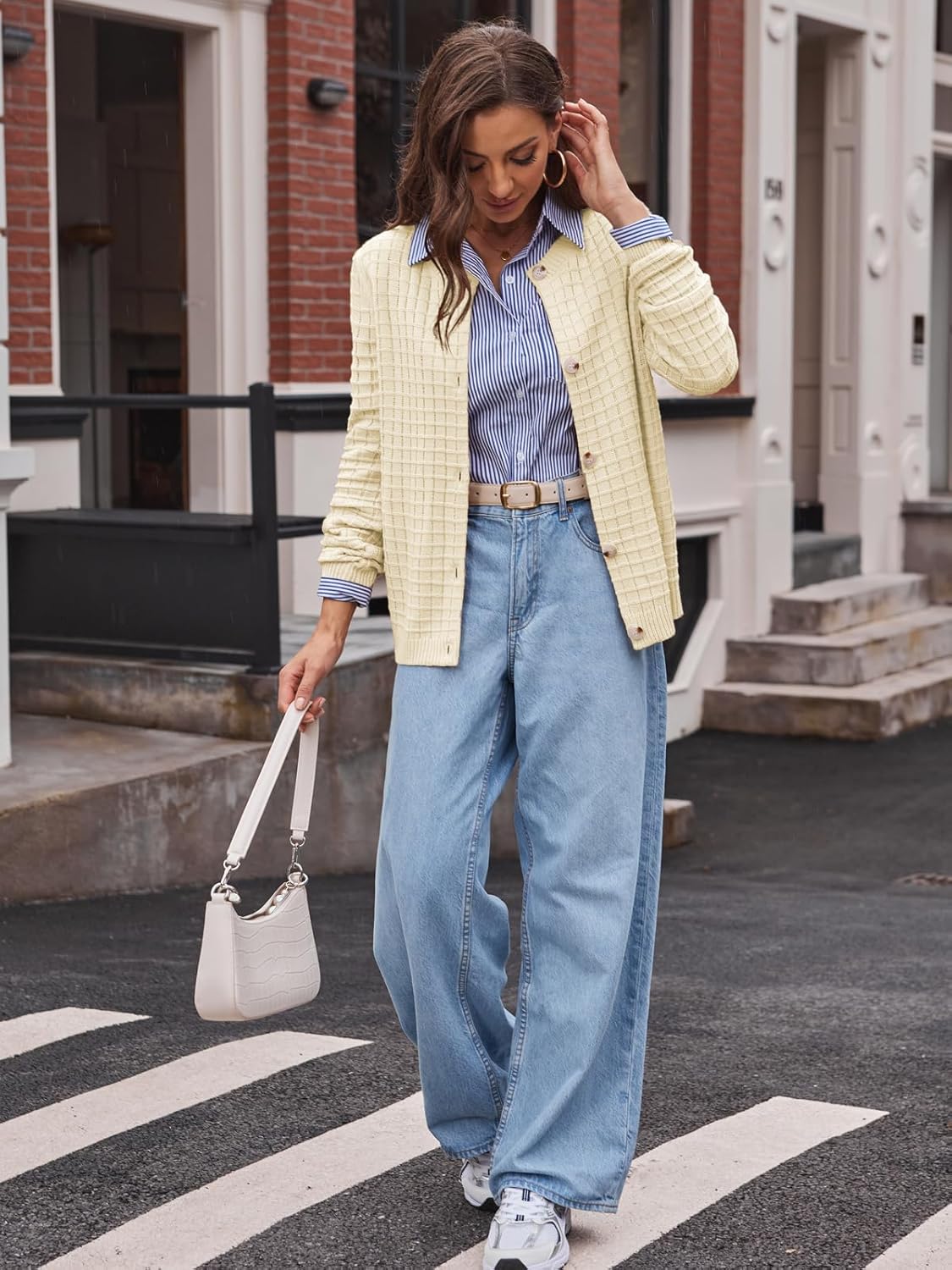 BAISHENGGT Women's Knit Cardigan Sweaters Casual Fall Fashion Long Sleeve Button Down Trendy Outerwear - Image 4