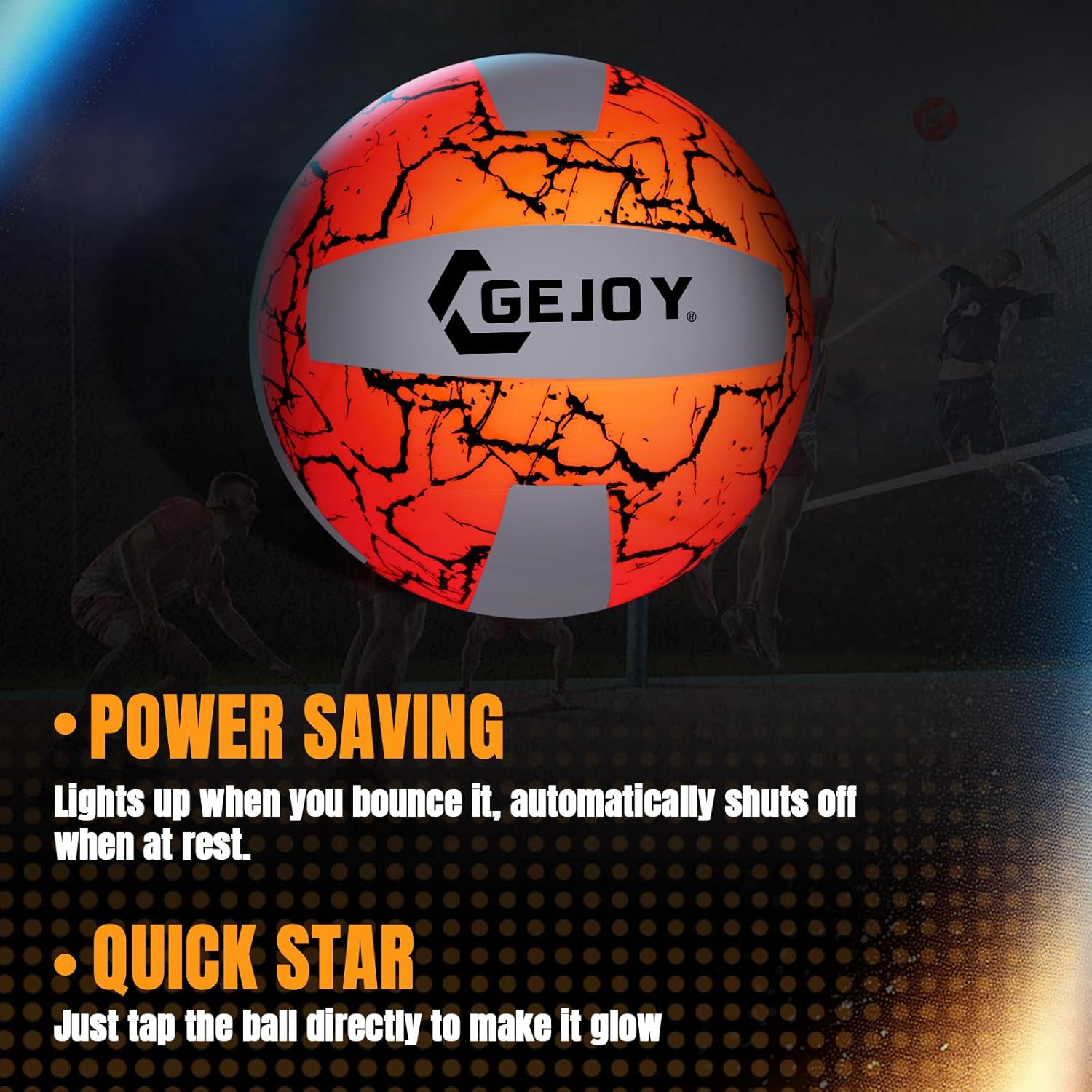 Gejoy Glow in The Dark Ball Gift, LED Light up Basketball Football Volleyball Official Size Ideal Gift for Adult Man Outdoor Sport Birthday Accessories Stuff
