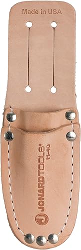 Jonard Tools H-40 Bolsa de herramientas compacta de cuero con dos bolsillos, beige