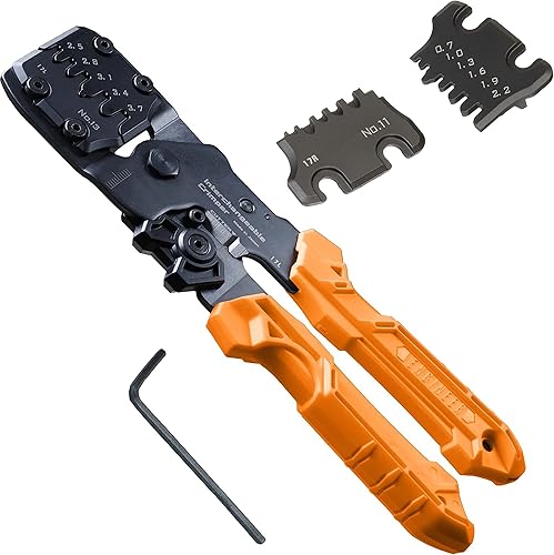 ENGINEER Herramienta de crimpado PAD-13 con sistema de troquel intercambiable + paquete de juego de troqueles intercambiables PAD-11S (fabricado en