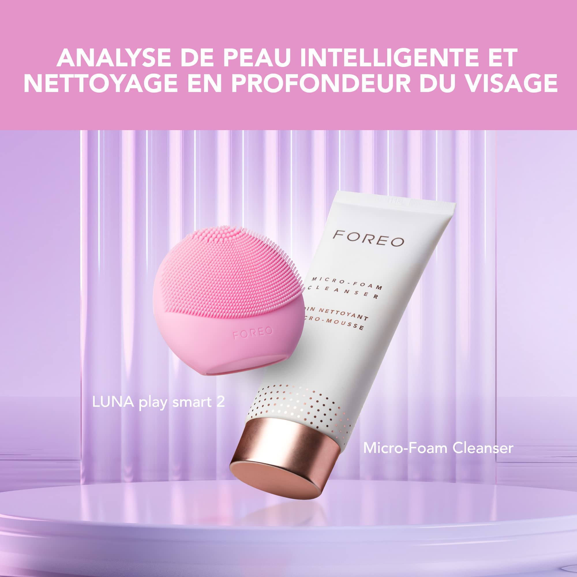 FOREO Skin Supremes LUNA play smart 2 + Nettoyant Micro-Mousse 100ml | Brosse Nettoyante visage + Soins de la peau | Cadeaux d'anniversaire beauté pour elle | Massage visage | Cadeaux pour femmes
