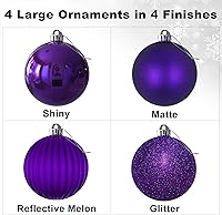 Vista 75 de Bolas de Navidad grandes de bronce de 3.2 pulgadas, adornos de decoración de árbol de Navidad, bolas colgantes inastillables para cumpleaños