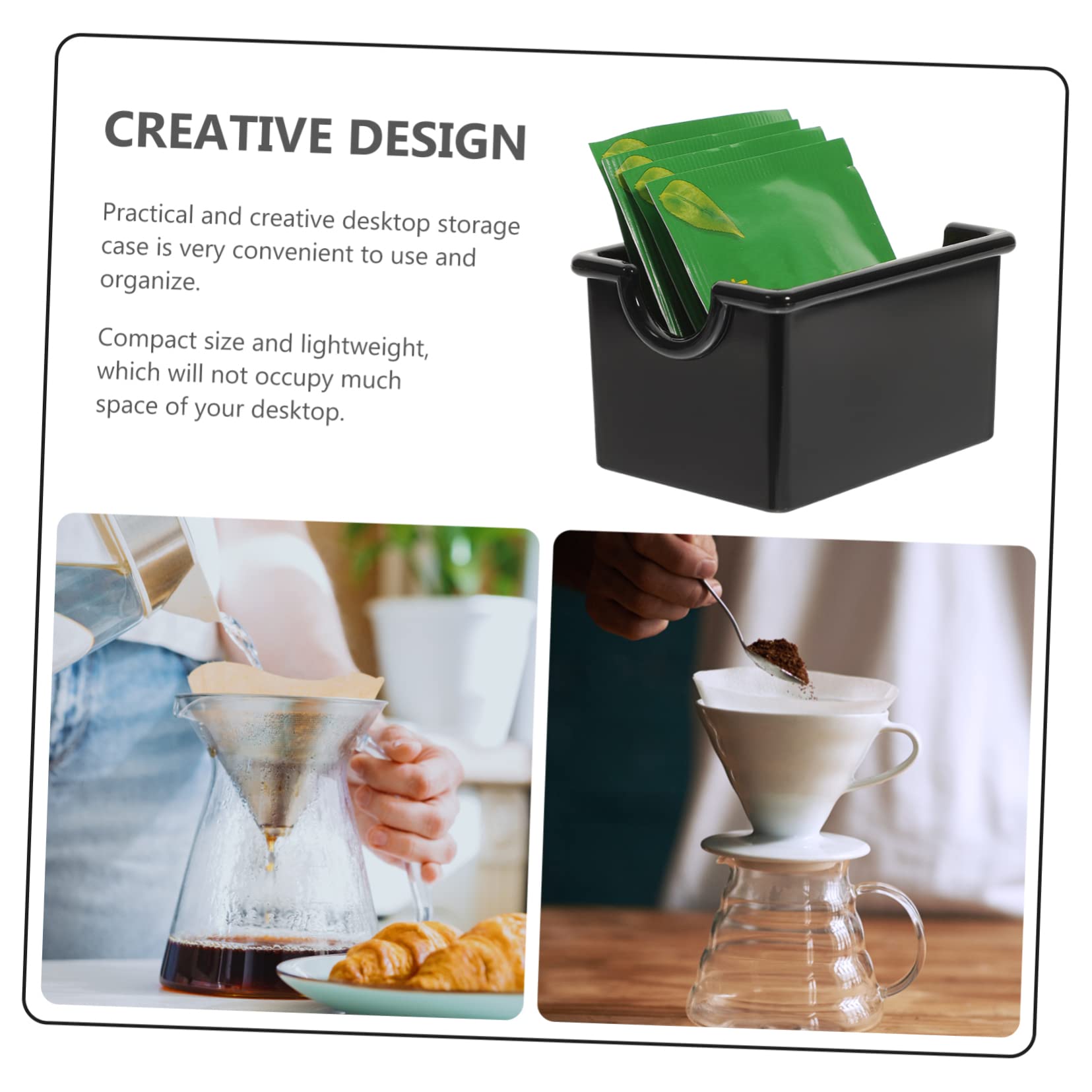 Ciieeo Tea Bag Holder Organizer Plastic Tea Bag Storage Box for Kitchen Counter