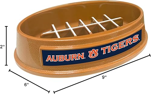 Miniatura 301 de NCAA Super-Bowl Iowa Hawkeyes - Cuenco para perros de alimentación lenta con diseño de fútbol para una digestión saludable. Cuenco antideslizante
