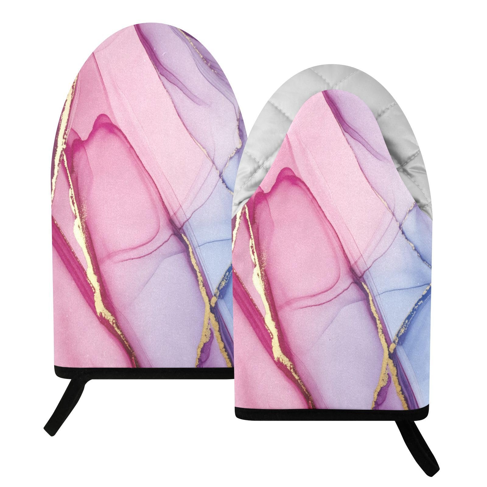 BURSTDDY Marble Oven Mitt,Heat Resistant Kitchen Mitts for Cooking