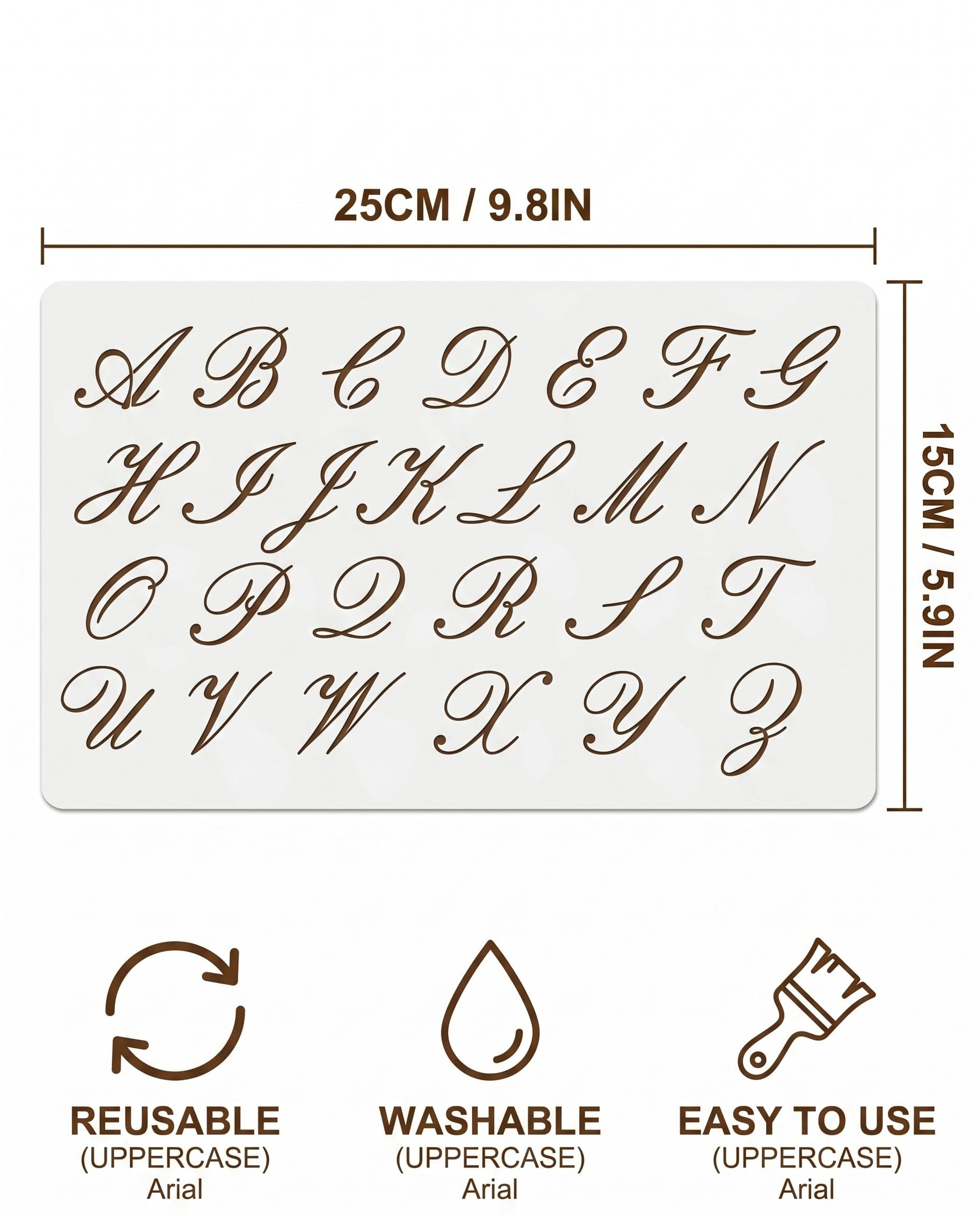 Set di 8 Stencil Lettere e Numeri – Stencil Riutilizzabili per Pittura Precisa, Fai da Te e Progetti Creativi, Stencil Lettere Grandi e Numeri, Ideali per Scrapbooking e Decorazioni