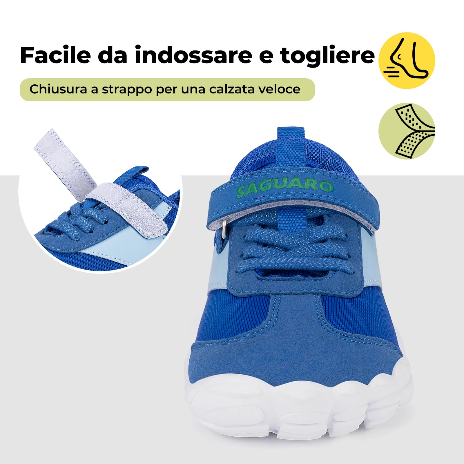 SAGUARO Scarpe Barefoot Bambini Sneakers Minimaliste Leggere Traspiranti con Punta Ampia, Gr.25-36