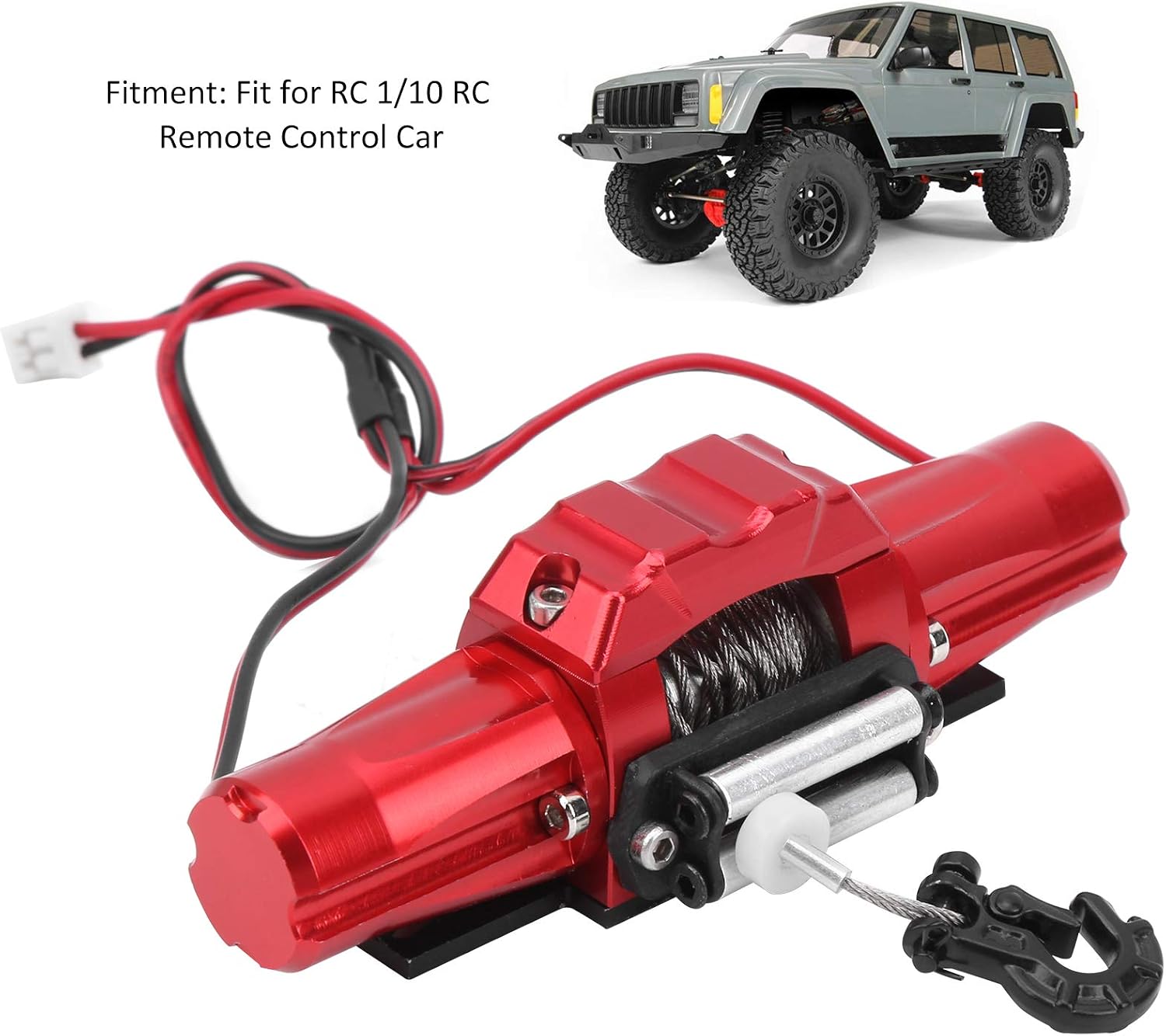 VGEBY RC Winch, Dual Motor for SCX10 with Aluminum Alloy 81x27mm, 1/10 Scale Winch for RC Enthusiasts Off-Road Crawling and Scale Racing