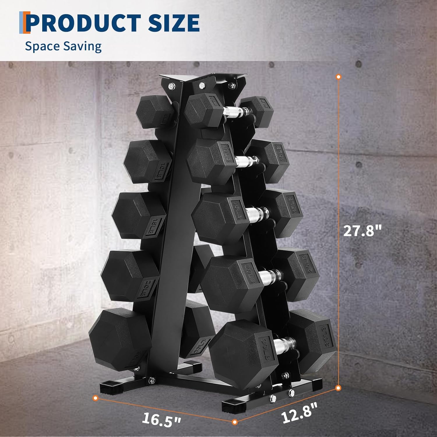 Hex Dumbbell 160 Lb Set with 5-Layer Rack, Rubber Encased Exercise & Fitness Dumbbells for Home Gym, Weights Dumbbells Set, Hand Weights for Strength Training（5Lbs x 2+10Lbs x 2+15Lbs x 2+20Lbs x 2+30Lbs x 2）