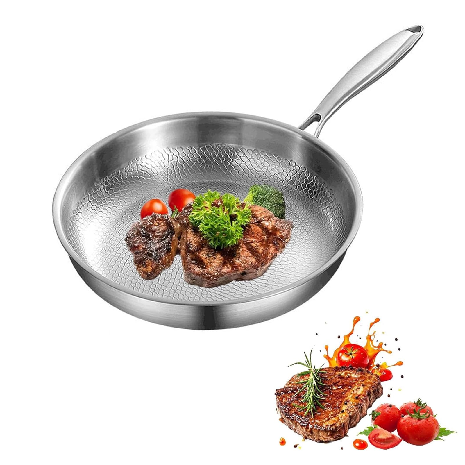 Poêle martelée en titane ultra-durable pour une cuisson saine au quotidien