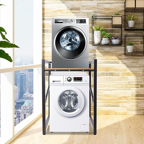 Miniatura 2 de Soporte apilable para lavadora y secadora de altura ajustable, estantes resistentes para lavadora y secadora para lavandería, apartamentos, garajes