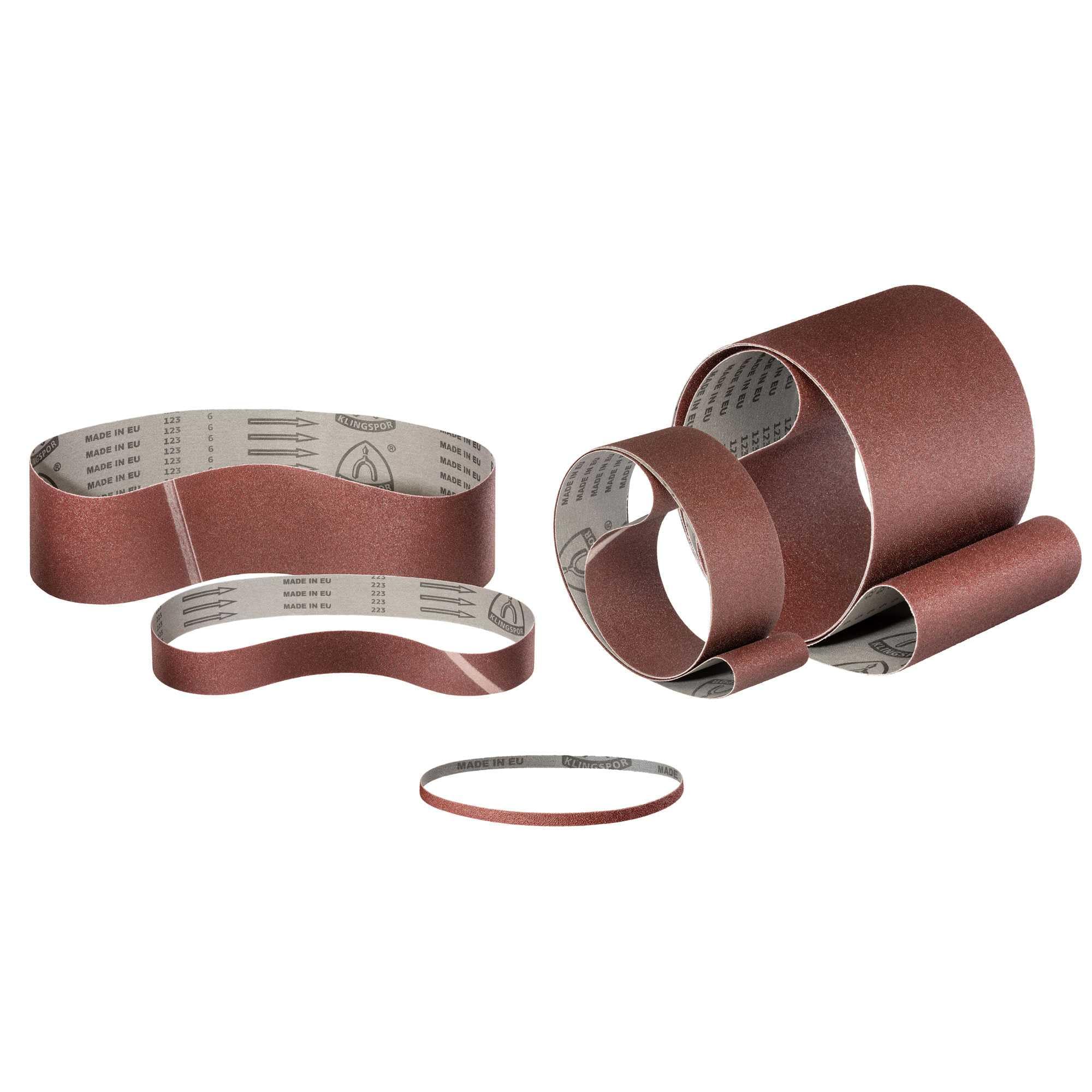 Nastro abrasivo Klingspor corindone | 120 x 1500 mm - Grano 40 | 10 pezzi | per legno e metallo | supporto tessuto semi-flessibile resistente allo strappo | Nastri abrasivi professionali