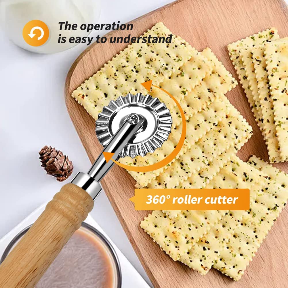 Roulette à Pâtes COMNICO Alliage Zinc Manche Bois – Pour Raviolis Et Pâtes Fraîches, Neuve
