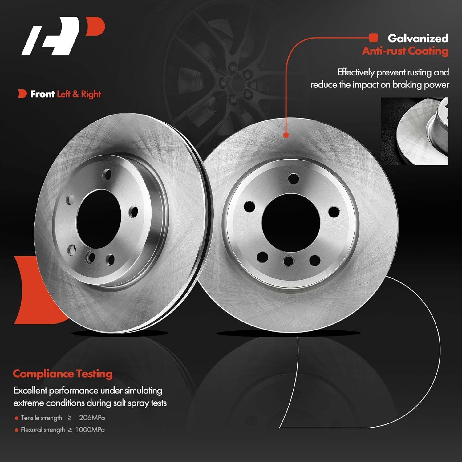 A-Premium Front Disc Brake Kit with Calipers Compatible with BMW 323i 2000, 325Ci 2006, 325i 2001-2005, 325xi 2001-2005, 328i 1999-2000, 328Ci 2000, Z4 2003-2007, Z3 2001-2002 8-PC Set