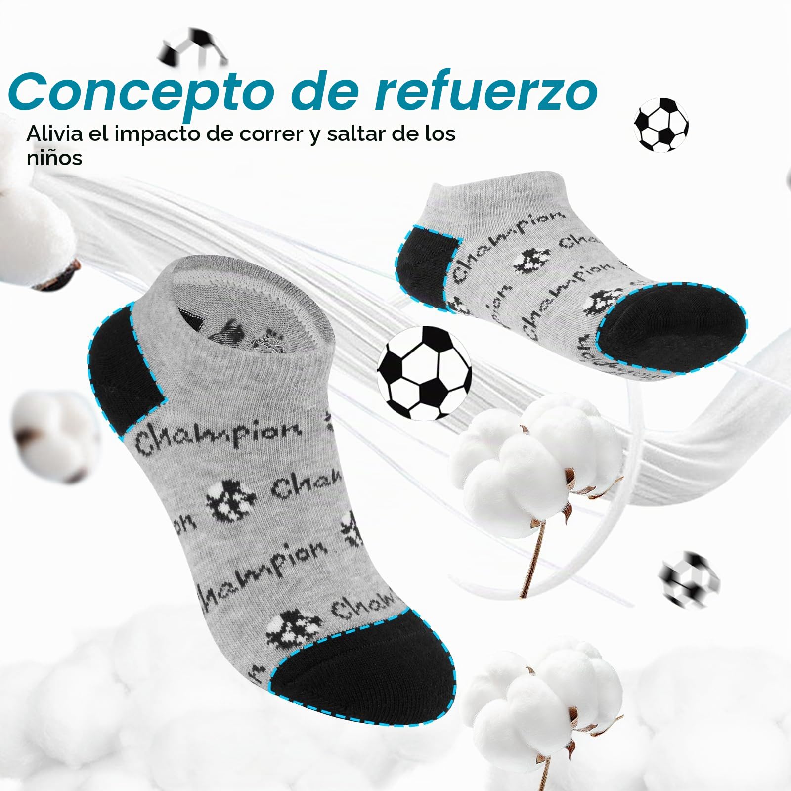 Cirorld Calcetines deportivos para niños 6 pares algodón fútbol coloridos