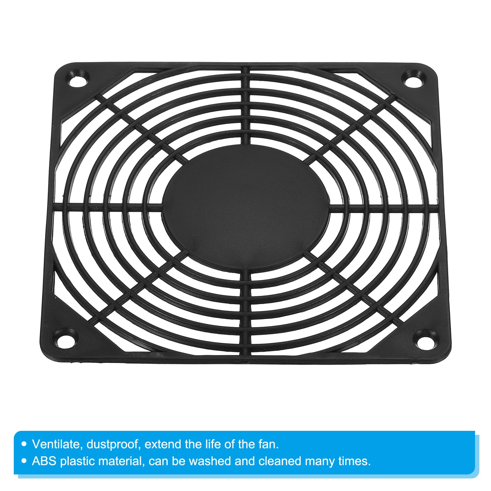 PATIKIL 120mm Ventola Filtro, 8pz ABS Plastica Ventilatore Griglia Protezione Protezione per Ventola Protezione Copertina Fai-da-Te, Nera