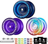 Vista 12 de MAGICYOYO YoYo K1 Plus responsivo que brilla en la oscuridad en verde para niños principiantes, YoYo de plástico ABS con guante, bolsa