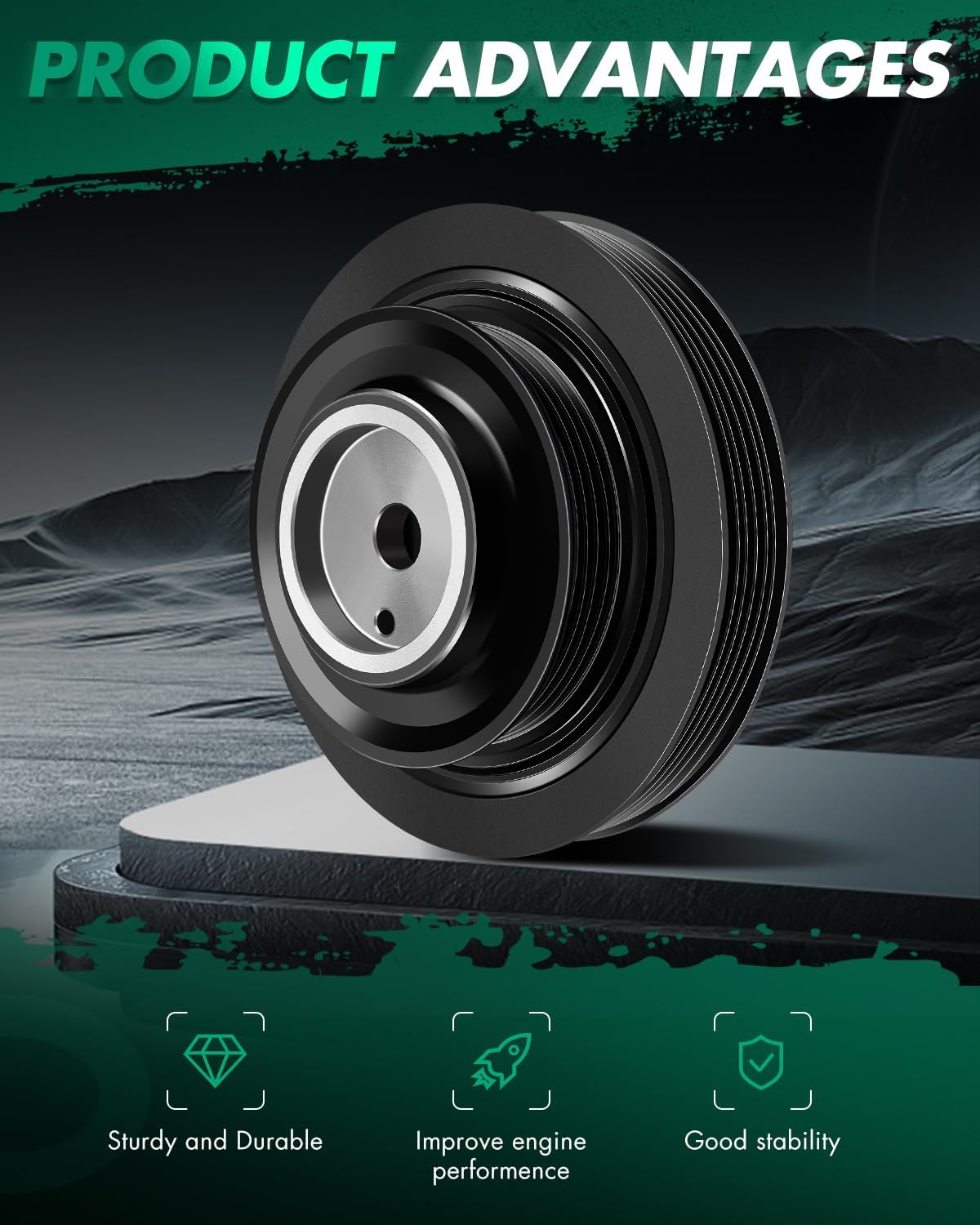 SCITOO 594-176 309-50237 Harmonic Balancer Crankshaft Pulley Fits 01-05 for Chrysler Sebring 01-05 for Dodge Stratus 97-04 for Mitsubishi Diamante