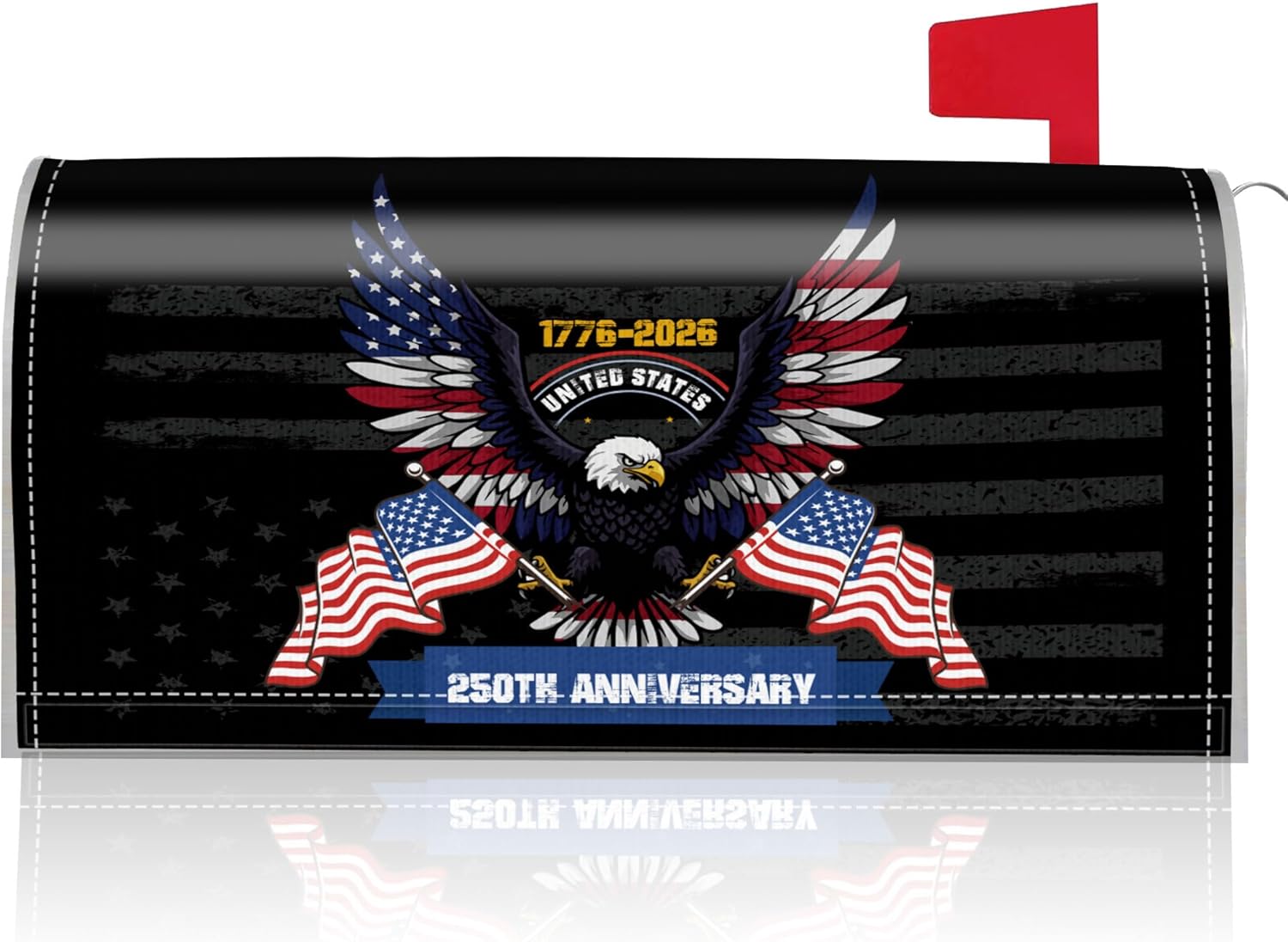 Mailbox Covers Magnetic Standard Size, 250th Anniversary USA Patriotic Eagle Wreath Mailbox Wrap, American Flag Outdoor Garden Yard Decor