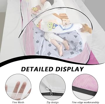 Pop up Mosquito Nets, Foldable Mosquito Net, Portable Single Person Large Space Encryption Mesh Mosquito Net without Installation for Home, Dormitory, Travel, Camping