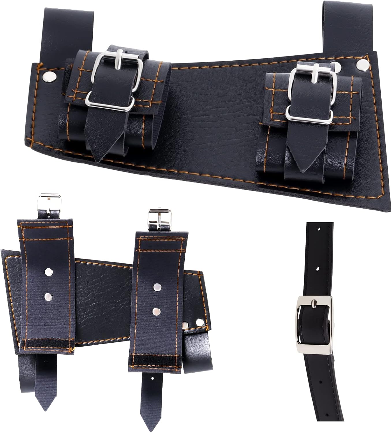 Katana Sword Belt Holder, Adjustable Samurai Sword Frog Holster with Two Buckles, PU Leather Waist Belt for Medieval, Pirate & Anime Cosplay Costumes - Image 5