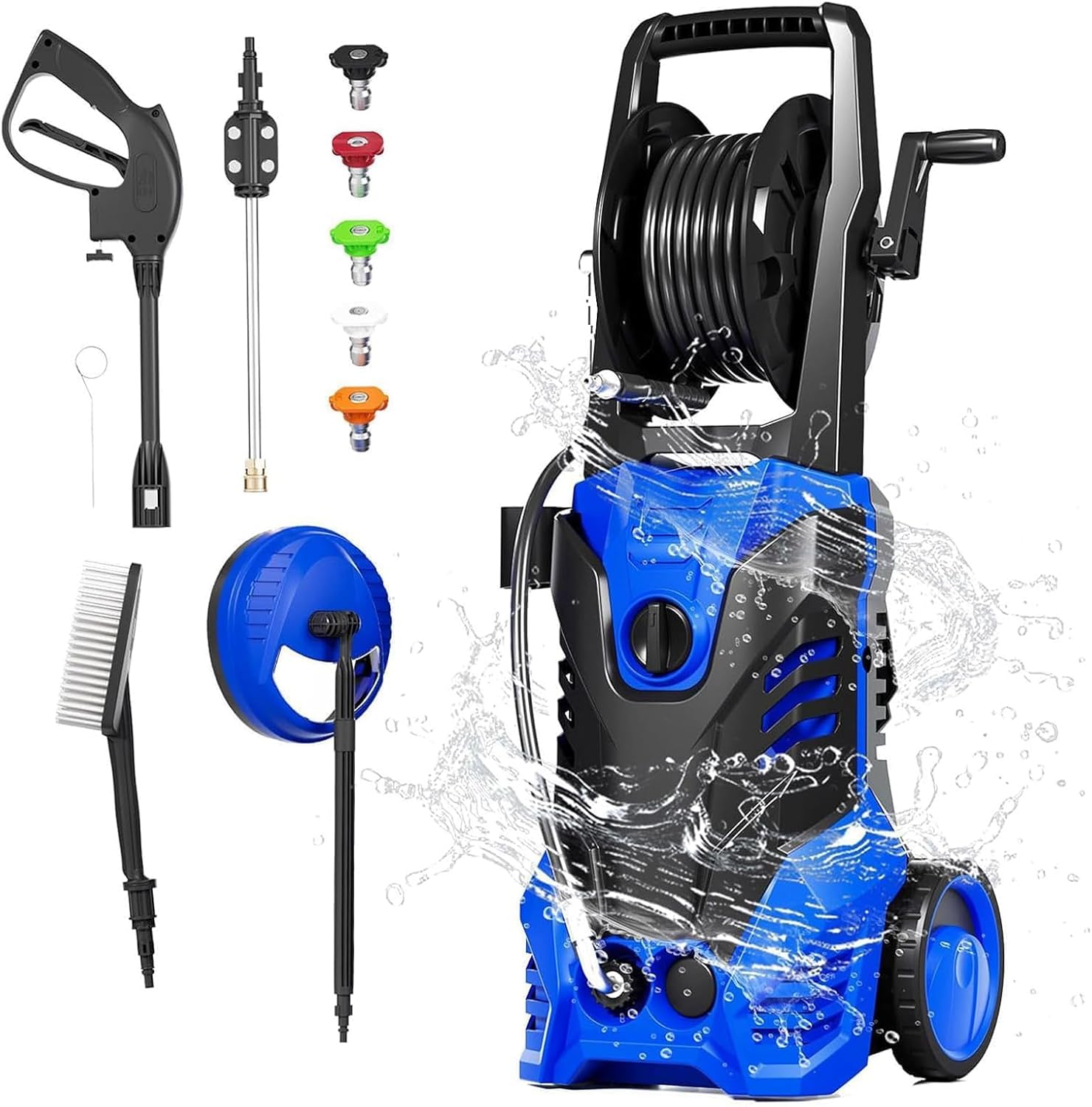 Pressure Washer 5000PSI Power Washer with 4 Quick Connect Nozzles, Portable Pressure Cleaner for Car Driveway Patio Fence (Blue)