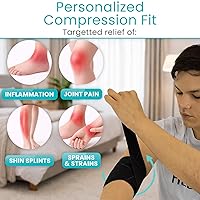 Vista 5 de Vive Elastic Knee Wrap - Ankle, Foot, Calf & Wrist Support for Pain Relief - Compression Bandage for Legs, Edema, Weightlifting, Sports, Plantar