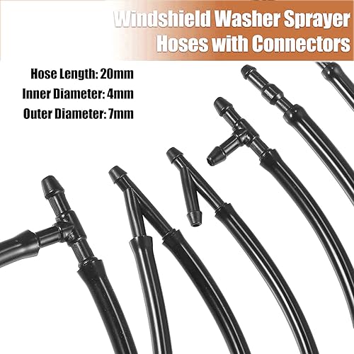 Miniatura 4 de Unifizz Juego de 1 boquillas de pulverización para parabrisas delantero, kit de boquillas para limpiaparabrisas 76810-SZA-A01ZA, manguera de chorro