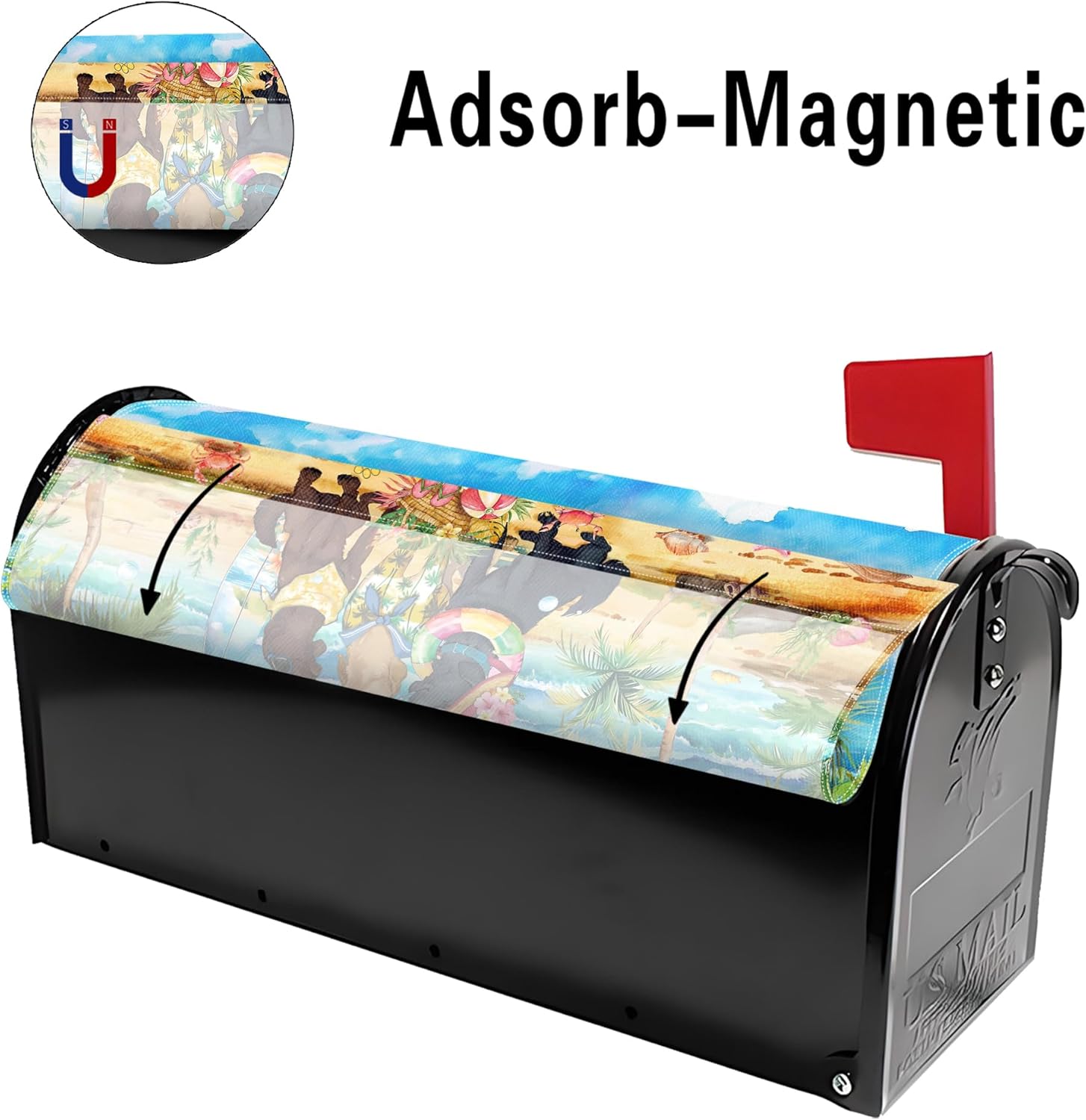 Summer Dog Mailbox Covers Magnetic Hello Summer Mailbox Cover Seasonal Post Letter Box Cover for Garden Yard Decor 21x18 Inch