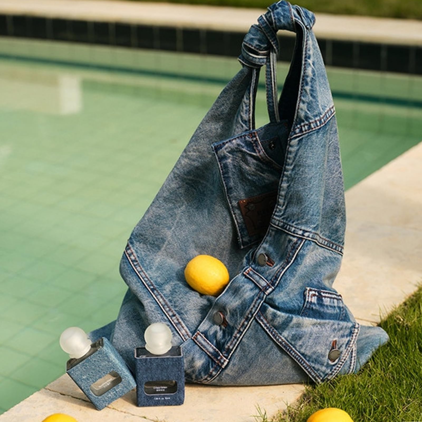 Hobos - Borsa a tracolla da donna, in denim, casual, con manico superiore, con tasche multiple