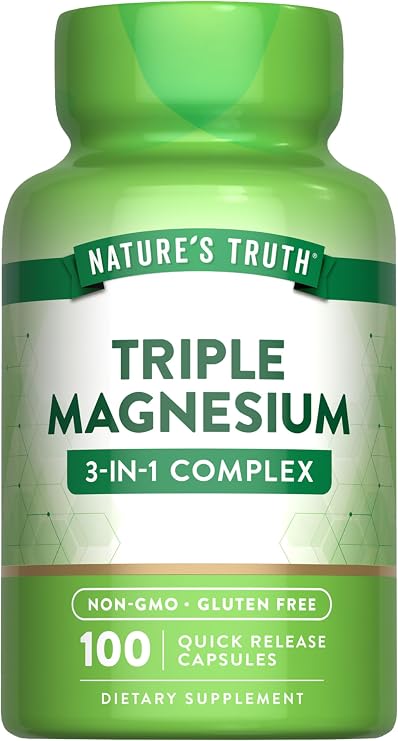 Nature's Truth Triple Magnesium Complex Supplement | 100 Capsules | 420 mg Magnesium Oxide, Citrate & Aspartate | Non-GMO & Gluten Free