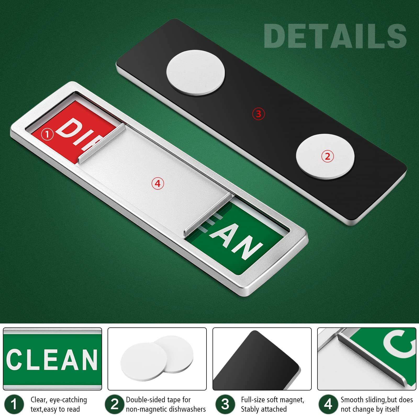 Dishwasher Magnet Buy , Clean Dirty Sign Indicator For Dishwasher Easy ...