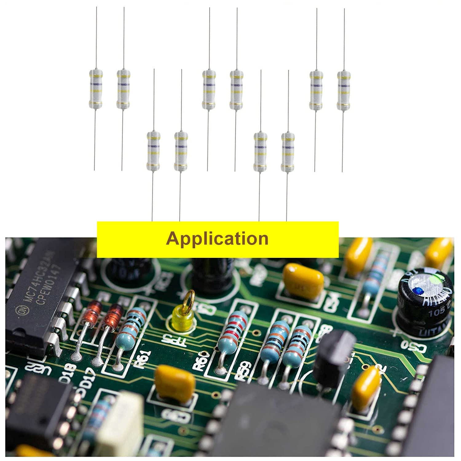 PAKMEZ 100pcs 180KΩ Resistor 1W ± 5% Tolerancia Resistores de película de óxido de Metal for proyectos de Bricolaje (Size : 11K Ohm)