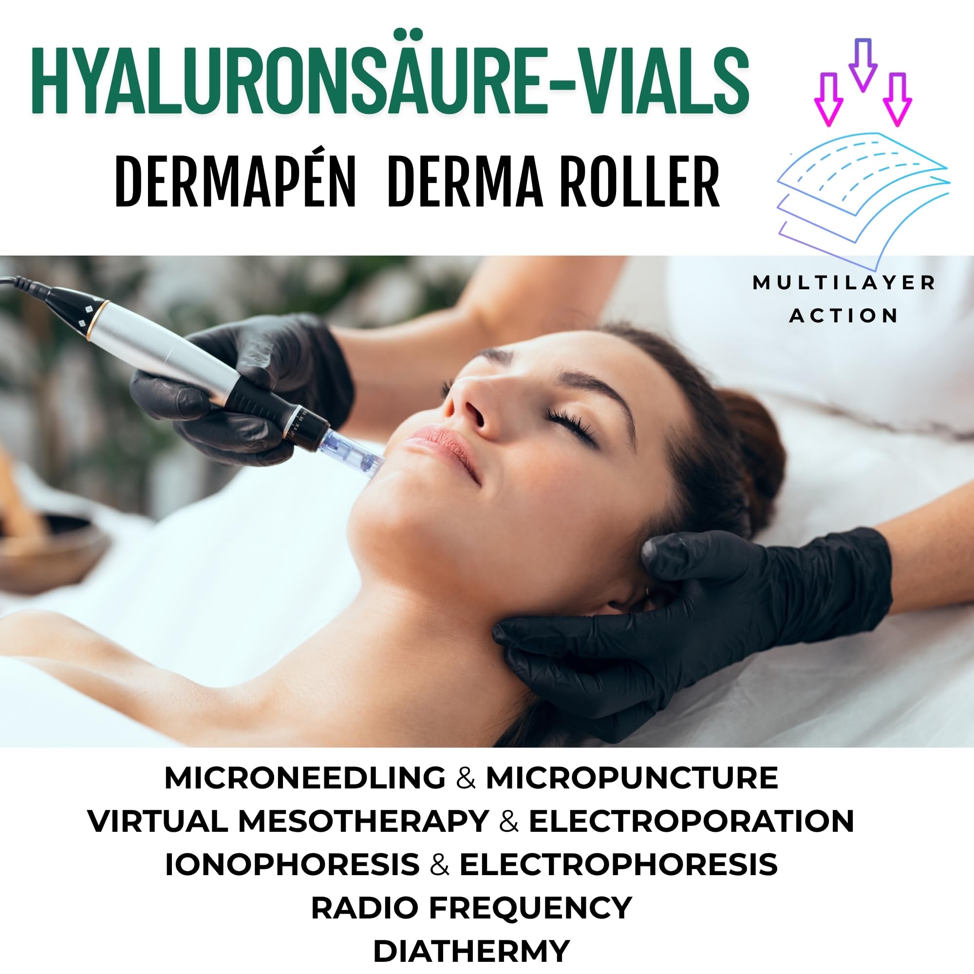 KFS Dreifach- Hyaluron Serum Hochdosiert – Microneedling Serum für Gesicht & Dermaroller – Lifting, Straffung, Faltenreduktion & Tiefenhydration – Mit Pantenol & Niacinamid – Nicht injizierbar. 10x5ml | Microneedling Serum für Gesicht & Dermaroller. Lifti
