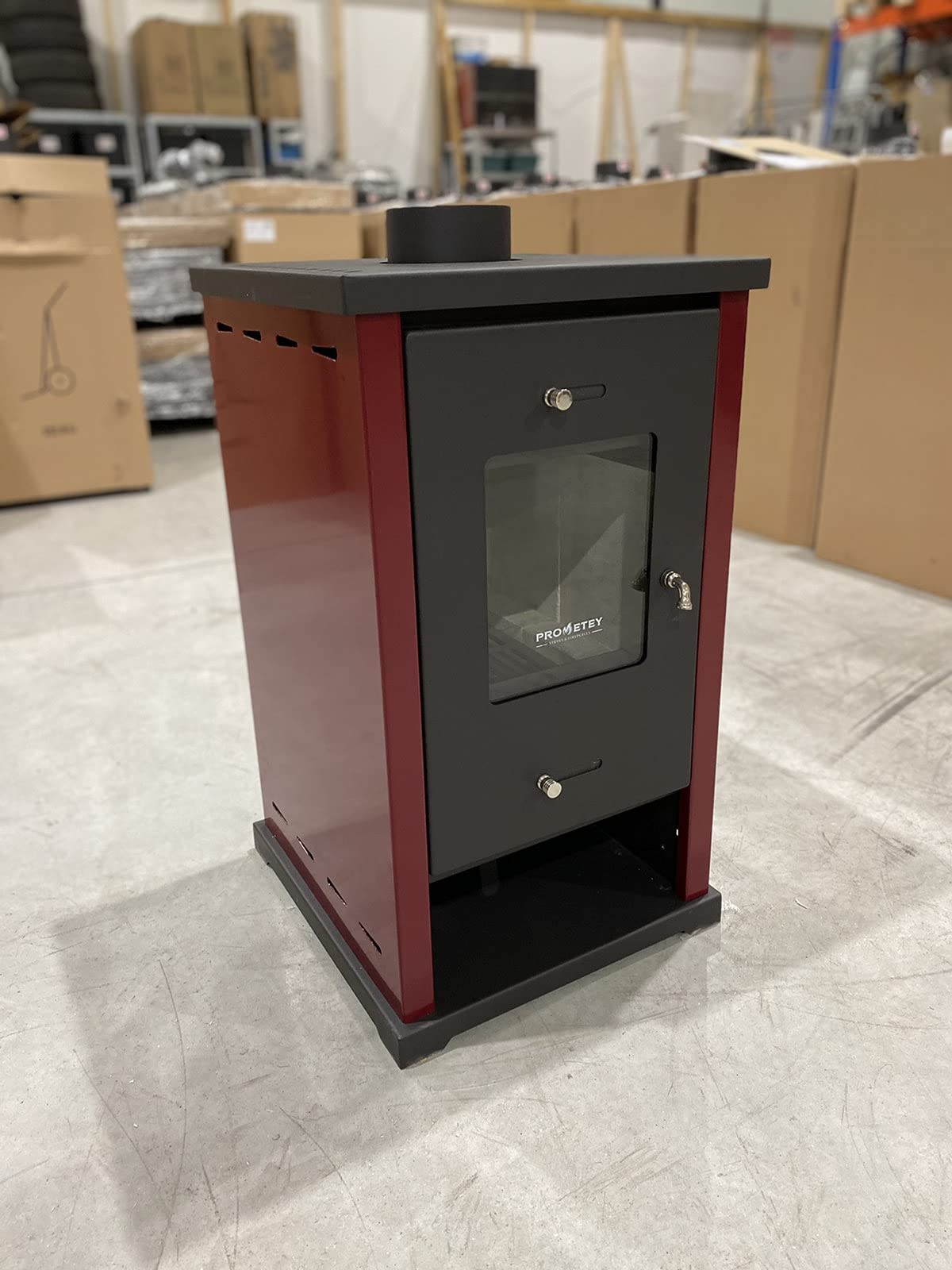 Prometey Mini poêle à bois 6,3 kW Rouge