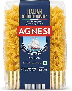 Agnesi Fusilli Pasta, 500g l Imported from Italy l Low Calories l Zero Cholesterol l Zero Salt l No Added Sugar l Durum Wh... Price In India