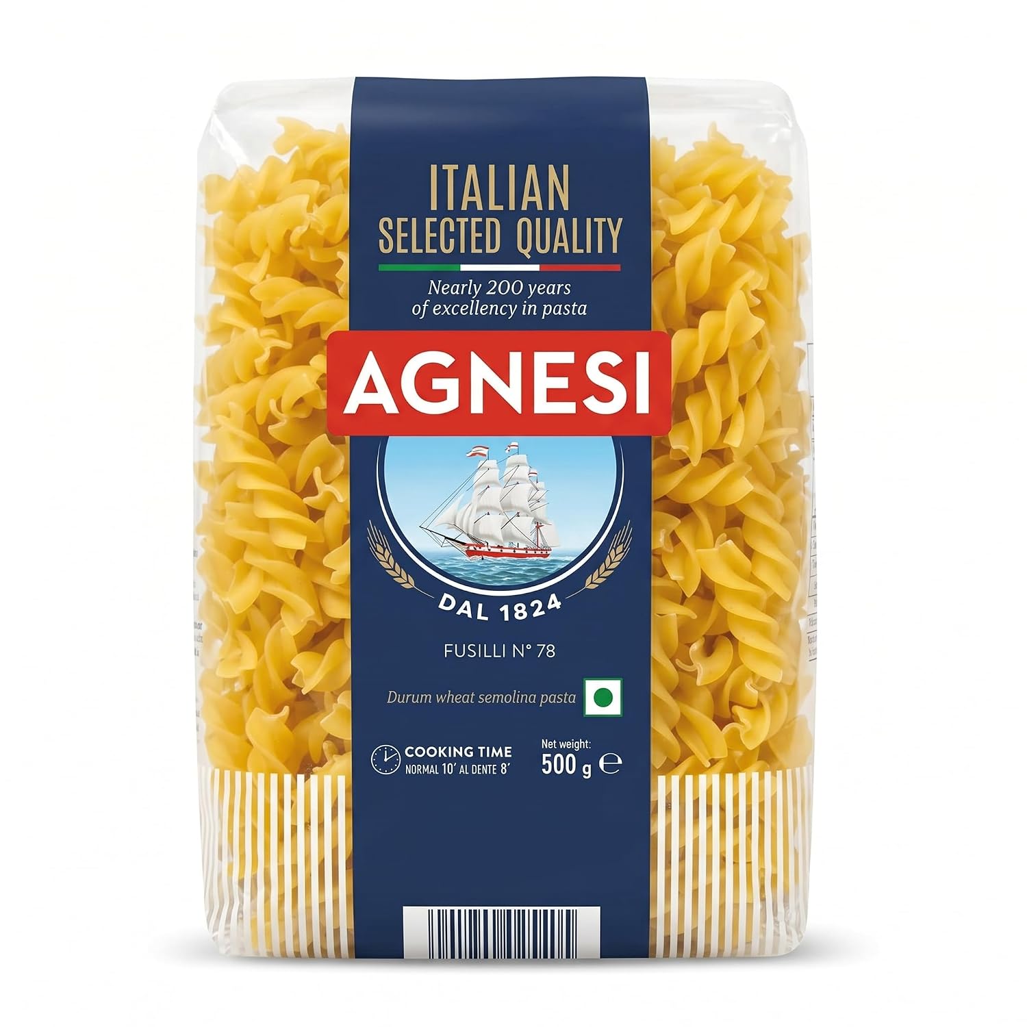 Agnesi Fusilli Pasta, 500g l Imported from Italy l Low Calories l Zero Cholesterol l Zero Salt l No Added Sugar l Durum Wh... - Review, Price and Buying Guide