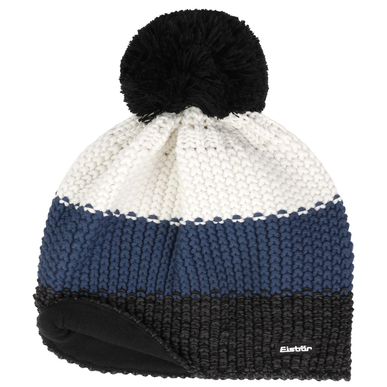Eisbär Gorro Beanie Star Pompón RL Mujer/Hombre - Made in The EU con de Invierno Esquiar Forro, Forro otoño/Invierno