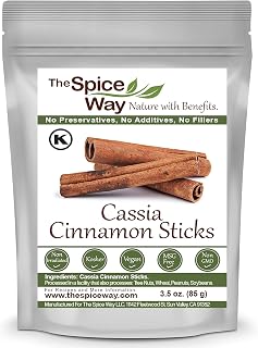 The Spice Way Premium Cassia Cinnamon Sticks, 3.5 oz Resealable Bag - Whole Sticks for Tea, Baking, Cooking & More