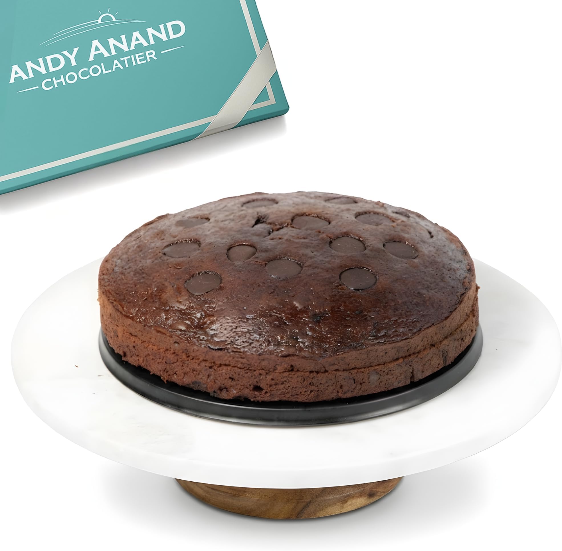ANDY ANAND CHOCOLATIER Sugar Free Chocolate Truffle Cake 9" - Handcrafted, Amazingly Delicious, Unique Flavor, No Artificial Preservatives - Perfect For Women Men and Kids Elegant Gift Box (2 lb)
